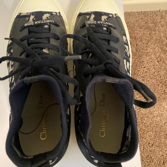 L@@K! Logo Navy Oblique Sneaker SZ 39.5 - Picture 7 of 11